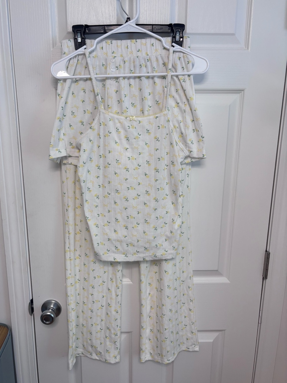 Better Together 3 piece hire and yellow pajama set. Medium